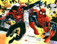 Miguel O'Hara (Earth-928) and Peter Parker (Earth-616) from Spider-Man 2099 Meets Spider-Man Vol 1 1 0001