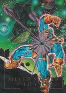 Norrin Radd and Thanos (Earth-616) from Marvel Masterpieces Trading Cards 1992 Battle Cards 0001