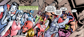 Imperial Guard (Earth-8649) and Exiles (Multiverse) from Exiles Vol 1 4 001