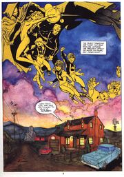 Tyrone Johnson (Earth-616), Tandy Bowen (Earth-616), and Power Pack (Earth-616) from Marvel Graphic Novel Cloak and Dagger and Power Pack Shelter from the Storm Vol 1 1 001.jpg
