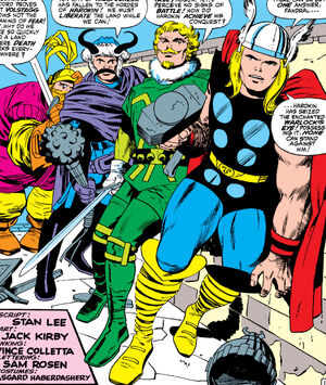 Thor Odinson (Earth-616) and the Warriors Three from Thor Vol 1 130