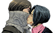 Trying to kiss Jono, in Generation X #85