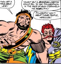 Hercules Panhellenios (Earth-616) and Leir (Earth-616) from Mighty Thor Vol 1 425 001