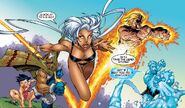 Group shot of the X-Men, led by Storm.