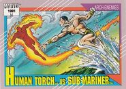 Jonathan Storm vs. Namor McKenzie (Earth-616) from Marvel Universe Cards Series II 0001