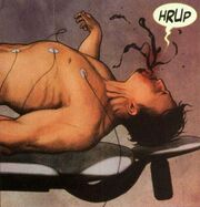 Anthony Stark (Earth-616) transformed by the Extremis virus process from Iron Man Vol 4 4 001