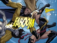 Ultron nearly had his head ripped off by the enraged Sentry, which could have ruined the Mighty Avengers' plan.