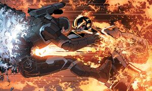 James Rhodes (Earth-616) vs. Thanos (Earth-616) from Civil War II Vol 1 1 001