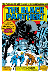 T'Challa (Earth-616) and Fantastic Four (Earth-616) from Fantastic Four Vol 1 52 001