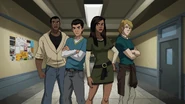 Ava Ayala (Earth-12041), Samuel Alexander (Earth-12041), Lucas Cage (Earth-12041) and Daniel Rand (Earth-12041) from Ultimate Spider-Man (animated series) Season 1 4 001.jpg (198 KB)