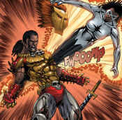 Erik Killmonger (Earth-616) and Monica Rambeau (Earth-616) from Black Panther Vol 4 38 001