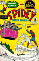 Spidey Super Stories #6 "Introducing -- The Ice Man!" Release date: December 24, 1974 Cover date: March, 1975