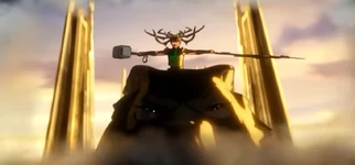 Earth-TRN1358 Young Hela rules Asgard as a Tyrant (Earth-TRN1358)