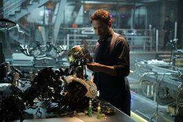 Anthony Stark (Earth-199999) and Ultron (Earth-199999) from Avengers Age of Ultron 001.jpg