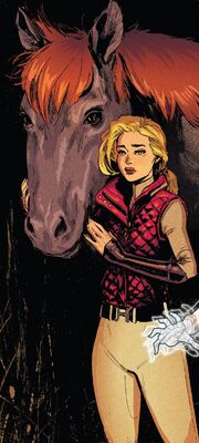Ember (Horse) (Earth-616) and Becca Simon-Pinette (Earth-616) from Uncanny X-Men Vol 6 1 001