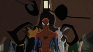 Arguing with Blade in front of the S.H.I.E.L.D. Trainees From Ultimate Spider-Man S2E21