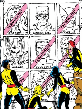 X-Men (Earth-8720) and New Mutants (Earth-8720) from New Mutants Vol 1 48 0001