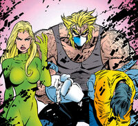 Emma Frost (Earth-616), Victor Creed (Earth-616) and Jubilation Lee (Earth-616) from Uncanny X-Men Vol 1 316 001