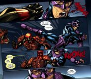 Against Bullseye as Hawkeye From Deadpool (Vol. 4) #11