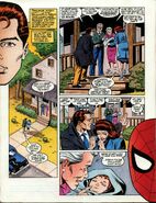 Richard and Mary giving Peter to Ben and May to care for From Marvel Graphic Novel #46