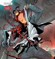 Carnage (Symbiote) (Earth-616) and Cletus Kasady (Carnage Clone) (Earth-616) from Venom War Carnage Vol 1 2 001