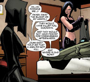 Laura Kinney (Earth-616) and Sooraya Qadir (Earth-616) from New X-Men Vol 2 29 0001