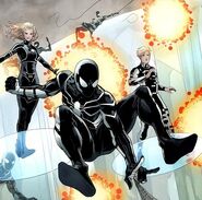 Spider-Man's reverse-colored Future Foundation uniform.