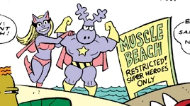 Muscle Beach from Peter Porker, The Spectacular Spider-Ham Vol 1 11 001