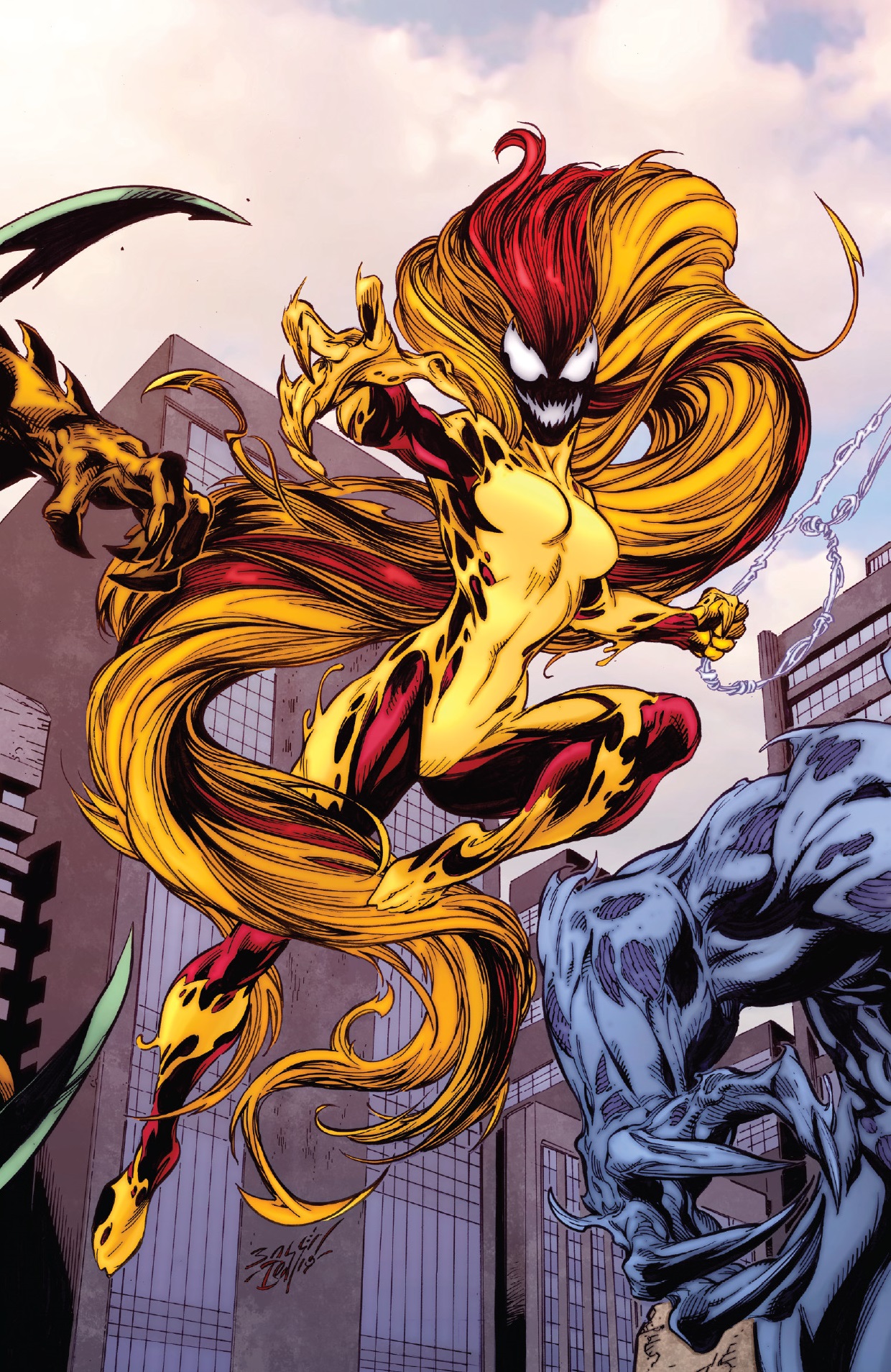 Yellow Symbiote Monster Head