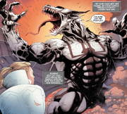 Eugene Thompson (Earth-616), Anti-Venom III (Symbiote) (Earth-616), and Tandy Bowen (Earth-616) from Savage Avengers Vol 2 5 001