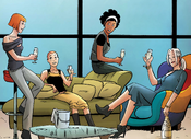 Patricia Walker (Earth-616), Angelica Jones (Earth-616), Monica Rambeau (Earth-616) and Felicia Hardy (Earth-616) from Marvel Divas Vol 1 4 (001)