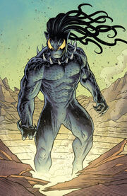 N'Jadaka (Intergalactic Empire of Wakanda) (Earth-616) and N'Jadaka's Symbiote (Earth-616) from Black Panther Vol 7 19 001
