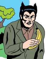 Non-powered Logan delivered a banana to a knitting circle (Earth-22626)