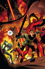 Loki Laufeyson (Kid Loki) (Earth-616) and Fire Giants from Journey Into Mystery Vol 1 644 0001