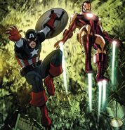 Anthony Stark (Earth-616) and Steven Rogers (Earth-616) from Captain America Iron Man Vol 1 1 001