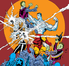X-Men (Earth-616) and Reavers (Earth-616) from Uncanny X-Men Vol 1 229 cover