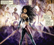 Connected to alternate versions of herself while confronting Slaymaster From X-Men: Sword of the Braddocks #1