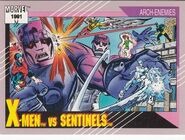 X-Men vs. Sentinels (Earth-616) from Marvel Universe Cards Series II 0001