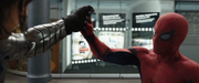 バッキー・バーンズと対決するスパイダーマン