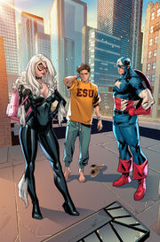 Felicia Hardy (Earth-616), Peter Parker (Earth-616), and Steven Rogers (Earth-616) from Amazing Spider-Man Vol 5 87 001