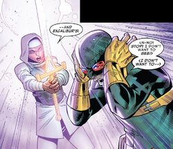 Faiza Hussain (Earth-616) with Excalibur (Sword) from U.S.Avengers Vol 1 7 001