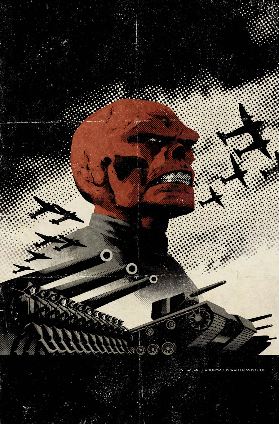 red skull marvel art