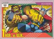 Thor Odinson vs. Ulik (Earth-616) from Marvel Universe Cards Series II 0001