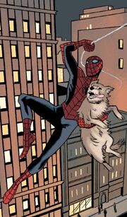 Peter Parker (Earth-616) and Sandwich (Earth-616) from Amazing Spider-Man Vol 4 25 001