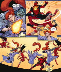 Elsa Bloodstone (Earth-616), Wade Wilson (Earth-616) and Elektra Natchios (Earth-616) from Thunderbolts Annual Vol 2 1 001