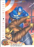 James Howlett (Earth-616) and Stephen Rogers (Earth-616) from X-Men (Trading Cards) 1996 Set 0001