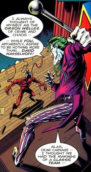 Cletus Kasady (Earth-7642) and Carnage (Symbiote) (Earth-7642) from Spider-Man and Batman Vol 1 1 002