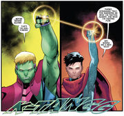 Theodore Altman (Earth-616) and William Kaplan (Earth-616) with Nega-Bands from Last Annihilation Wiccan & Hulkling Vol 1 1 001