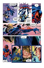 Miguel O'Hara (Earth-928) kills Specialist (Earth-928) from Spider-Man 2099 Vol 1 5 001