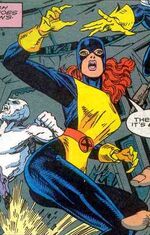 Marvel Girl Jean Grey fell in love with Angel (Earth-94041)